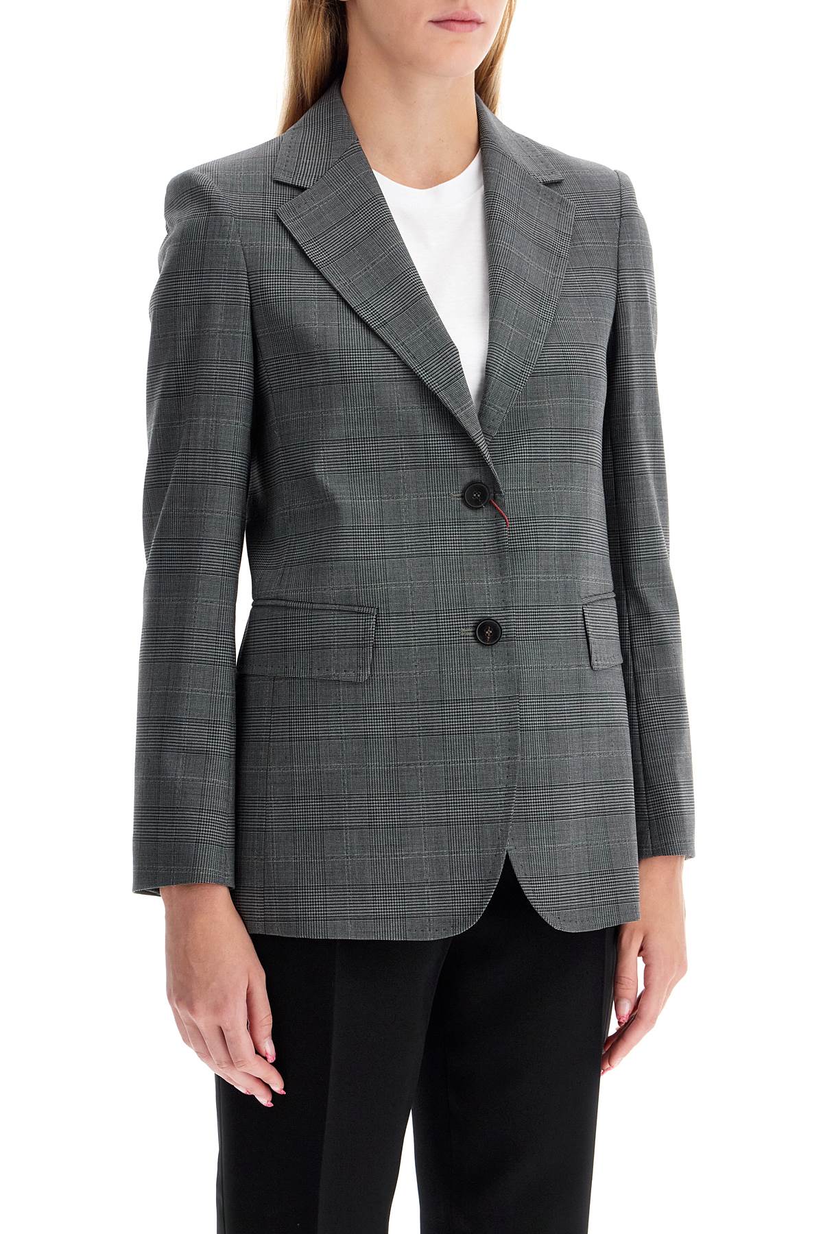 'david' Prince Of Wales Wool Blazer  - Grey