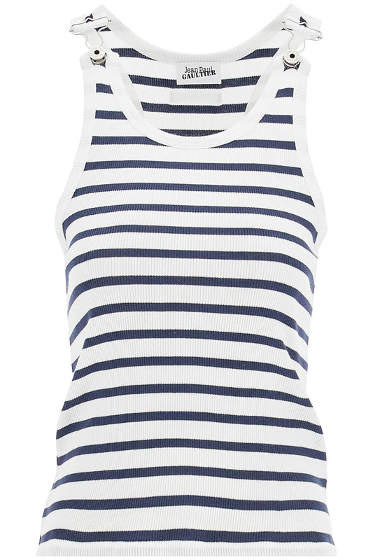 Striped Sailor Tank Top  - White