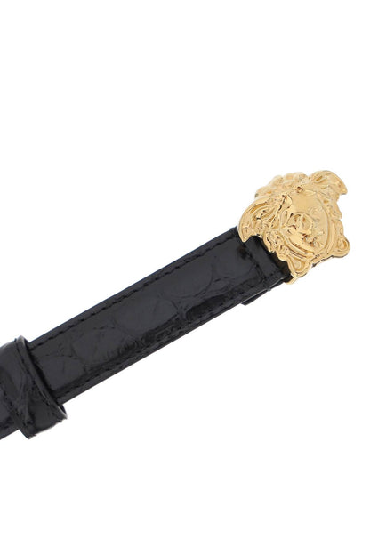 La Medusa Croco-embossed Belt  - Black