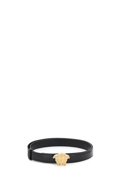 La Medusa Croco-embossed Belt  - Black