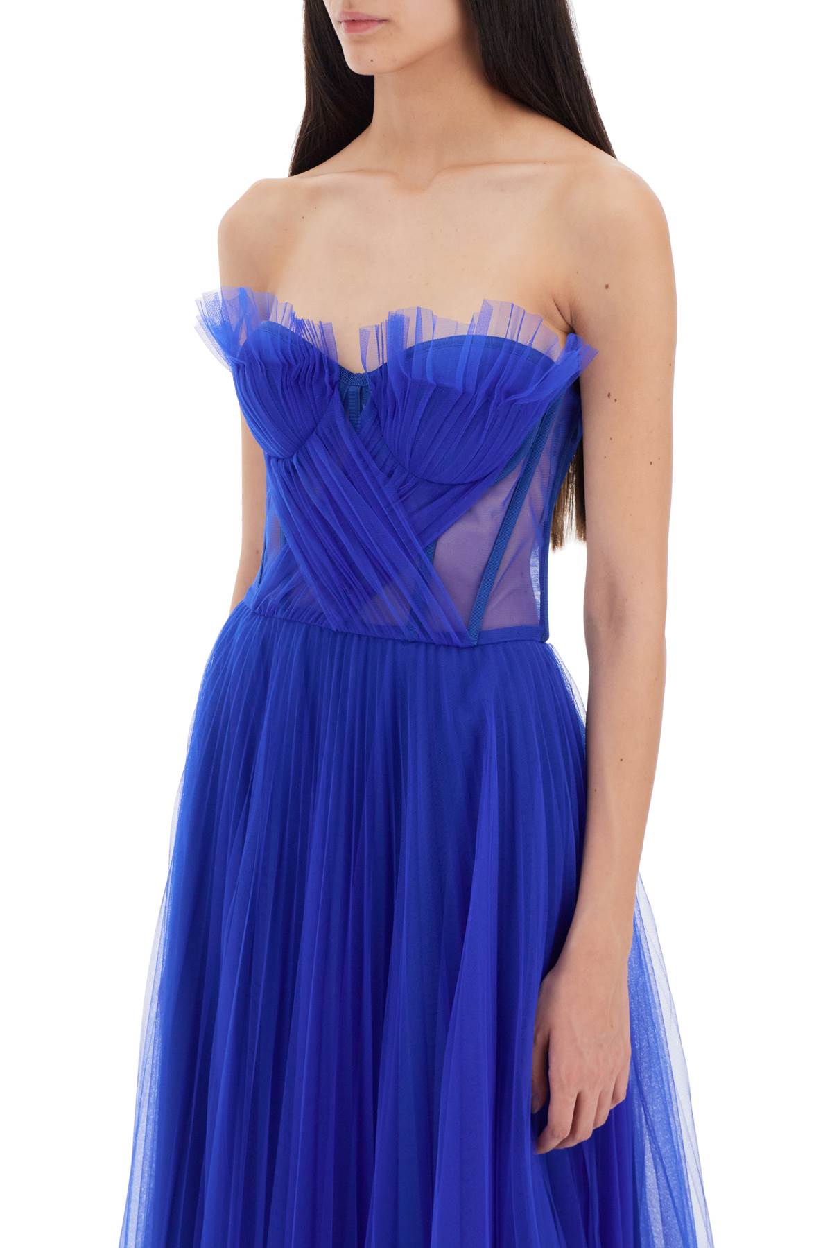 Long Bustier Dress  - Blue