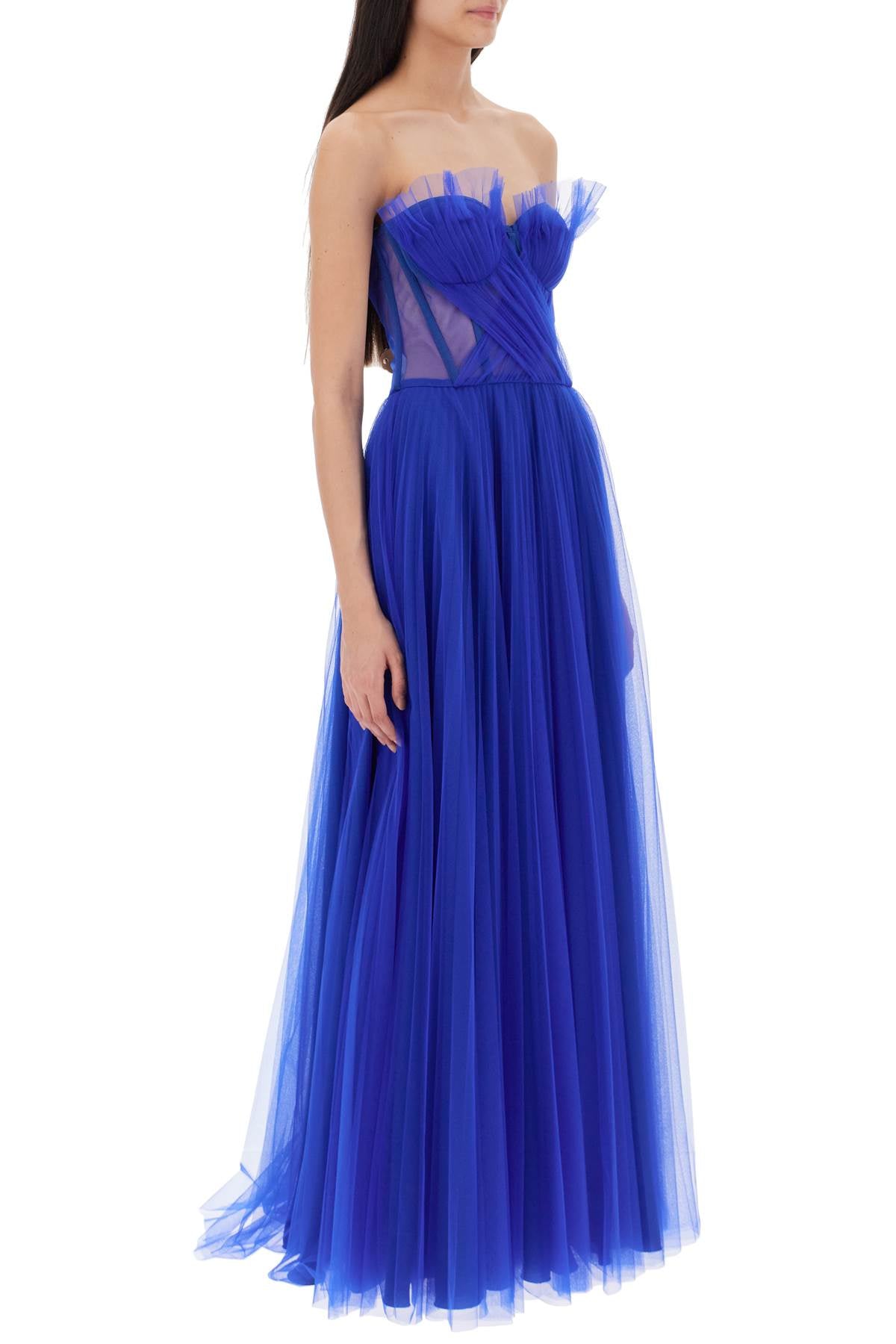 Long Bustier Dress  - Blue