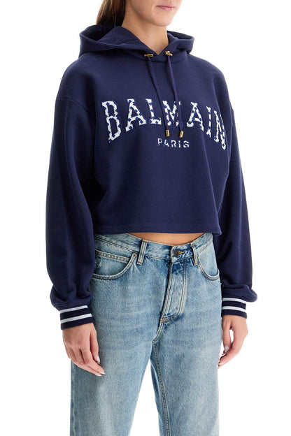 Vichy Logo Cropped Sweatshirt  - Blue