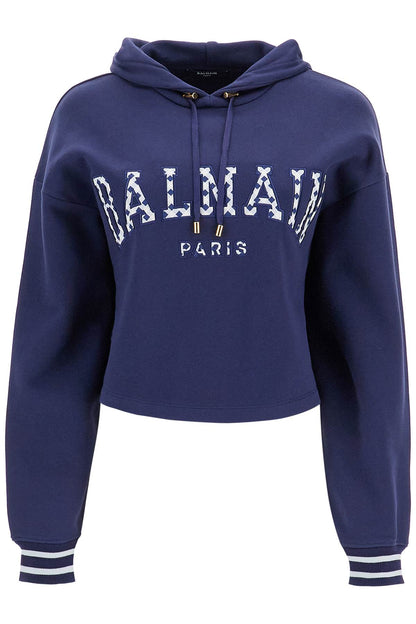 Vichy Logo Cropped Sweatshirt  - Blue