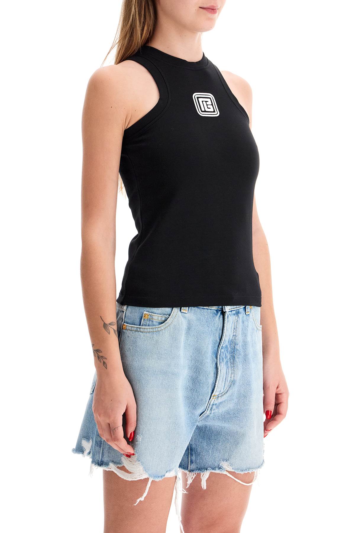 Sleeveless Top With Pb  - Black