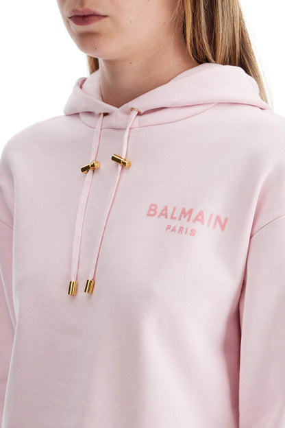 Cropped Hoodie With Hood.  - Pink