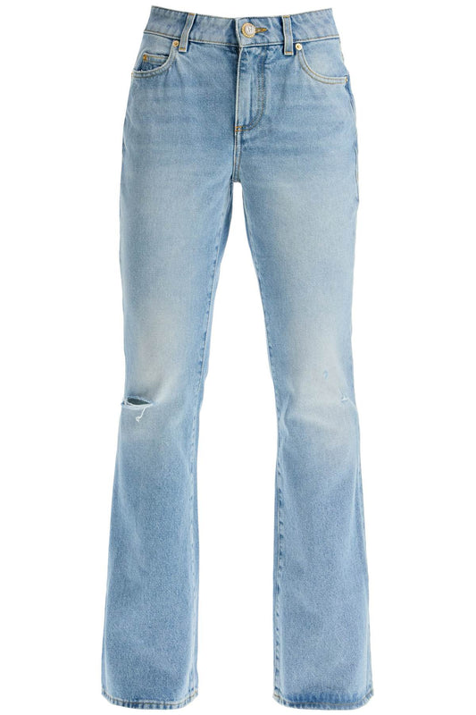 Flare Mid-rise Jeans With  - Blue