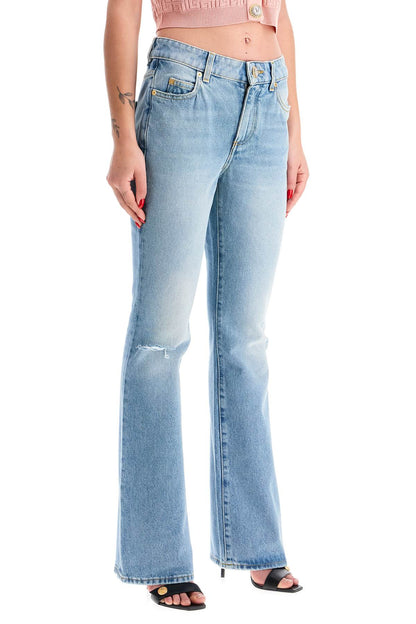 Flare Mid-rise Jeans With  - Blue