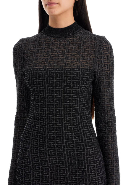 Lurex Monogram Knit Mini  - Black