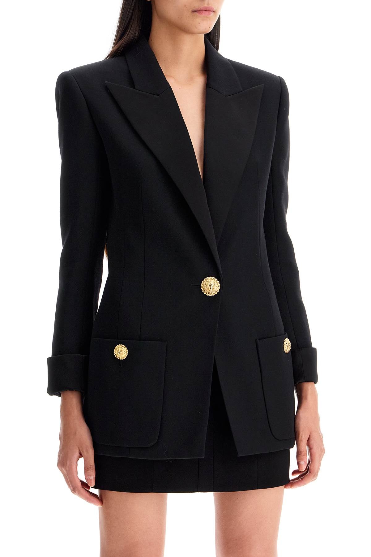 One-button Jacket With Lapels  - Black