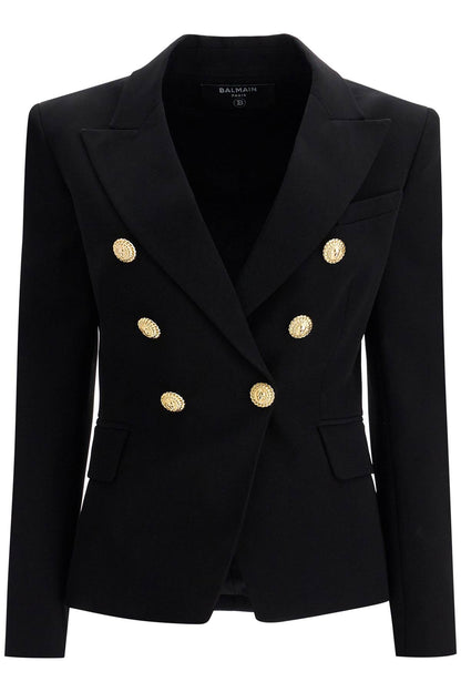 6-button Crepe Jacket For Women  - Black