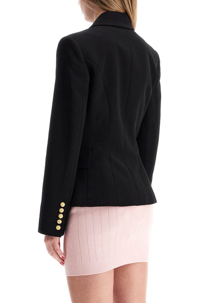 6-button Crepe Jacket For Women  - Black