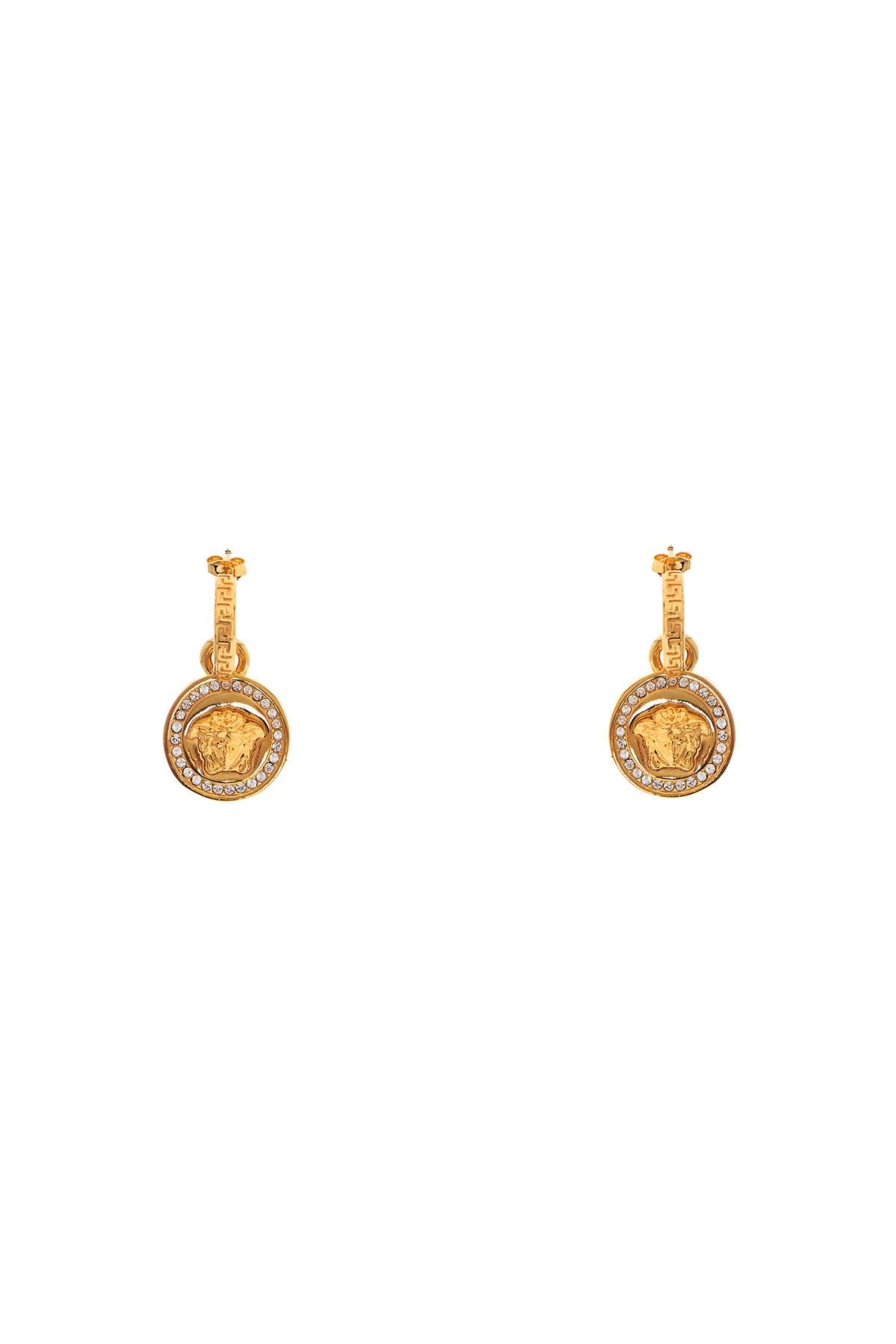 "greek Medusa Earrings With Cr  - Gold