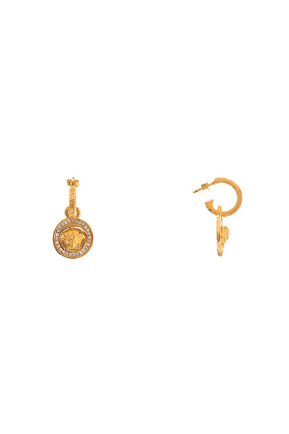 "greek Medusa Earrings With Cr  - Gold