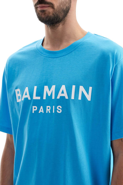 Straight-cut Logo T-shirt  - Light Blue