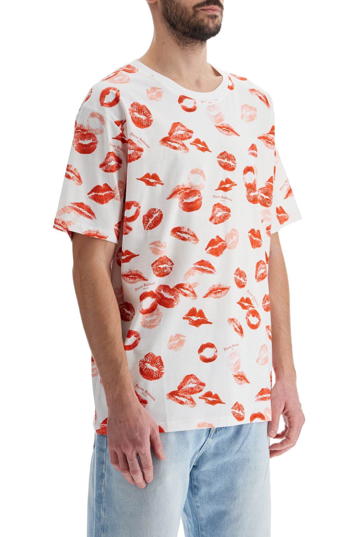 "kiss All Over Print T  - White