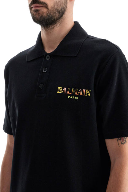 "vintage Balmain Embroidered Polo Shirt  - Black