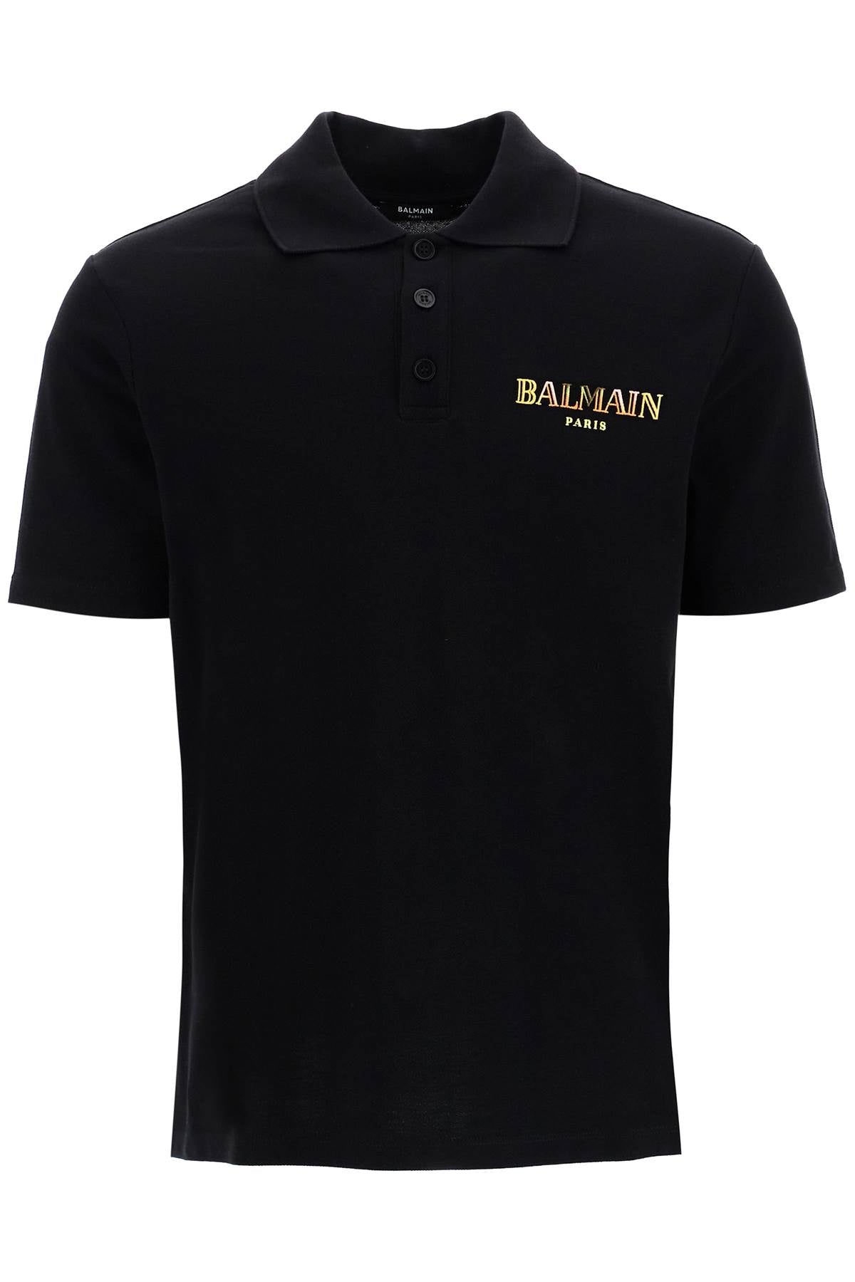 "vintage Balmain Embroidered Polo Shirt  - Black