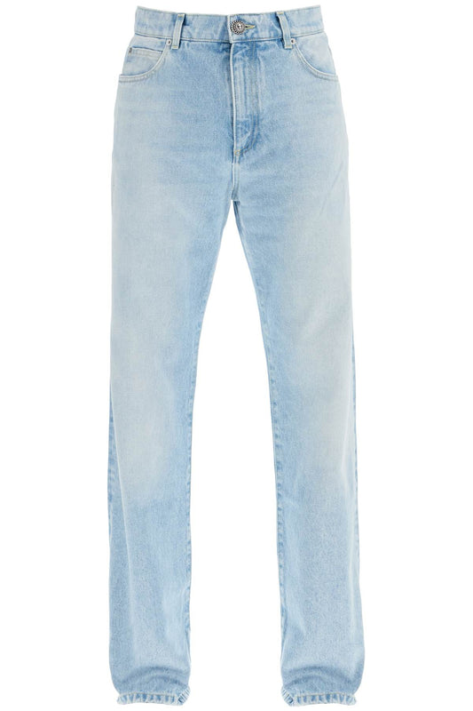 Light Wash Loose Fit Jeans  - Blue