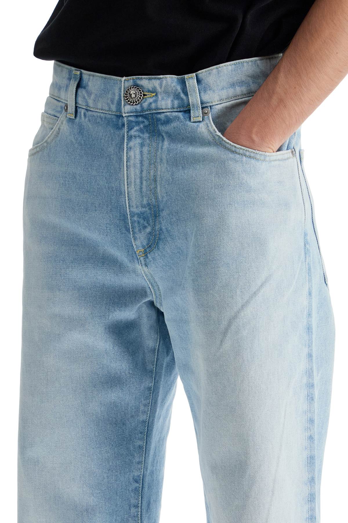 Light Wash Loose Fit Jeans  - Blue