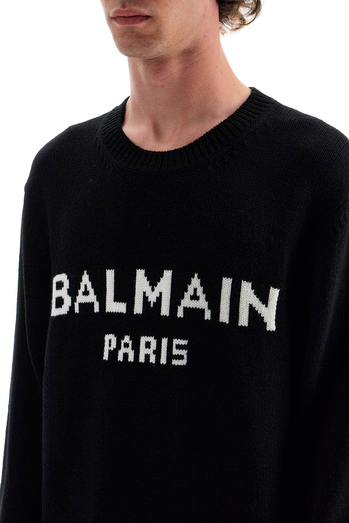 Oversized Branded Sweater  - Black