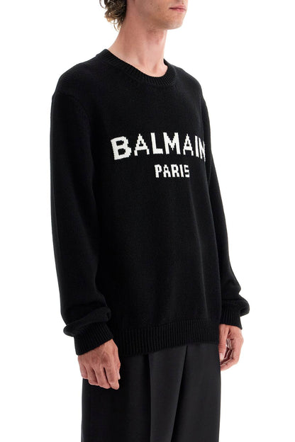 Oversized Branded Sweater  - Black