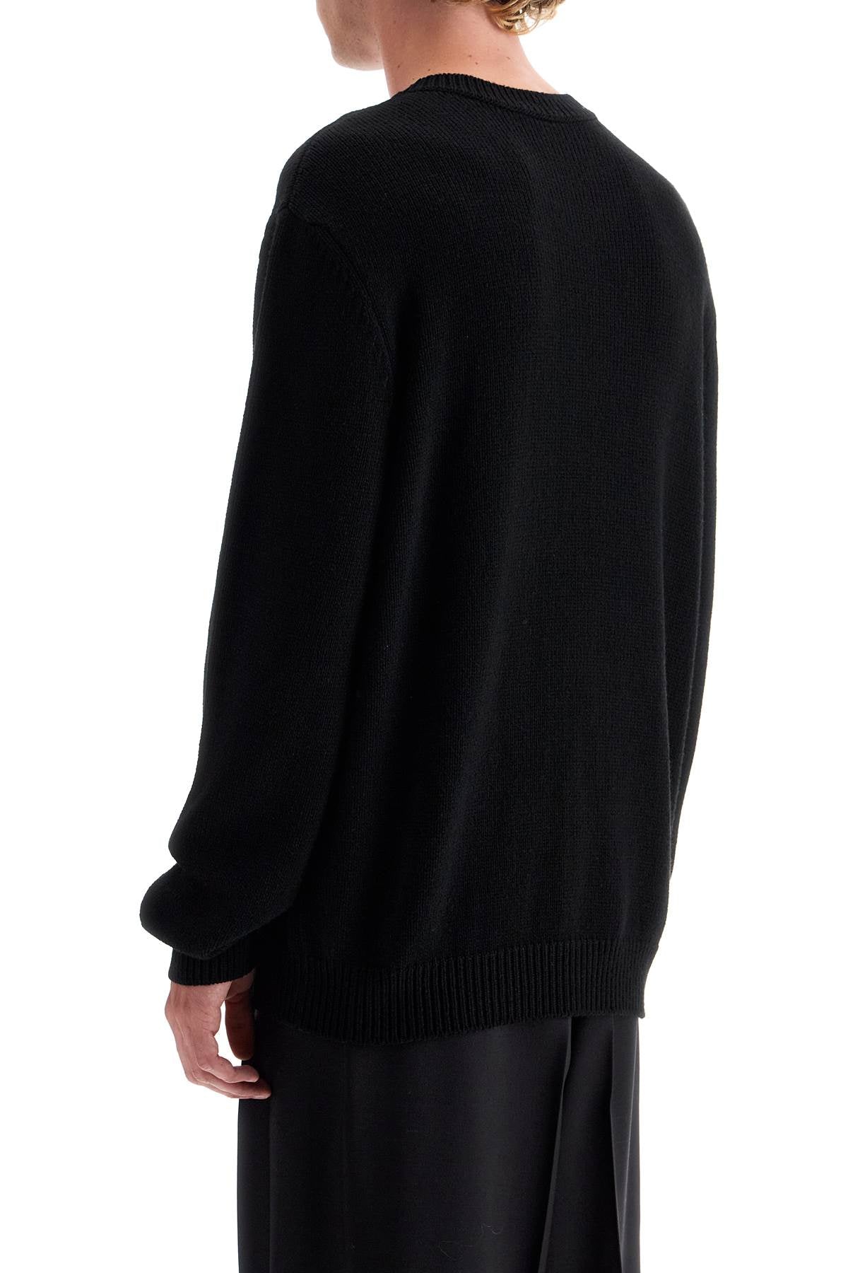 Oversized Branded Sweater  - Black