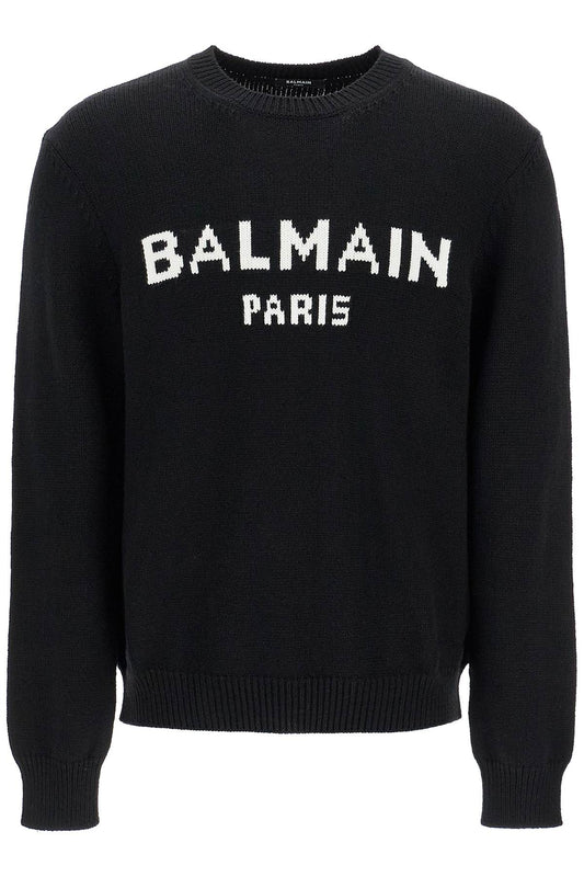 Oversized Branded Sweater  - Black