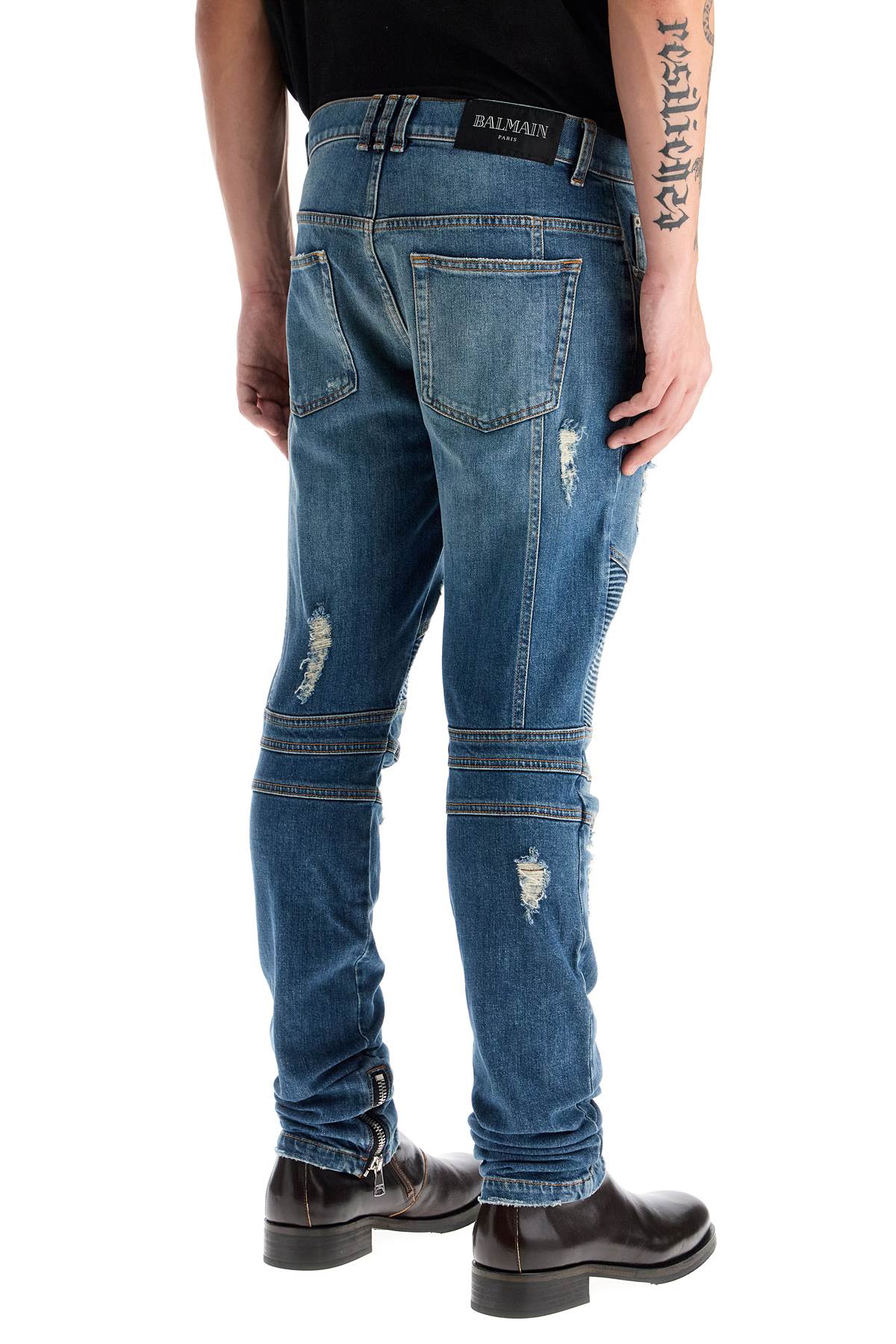 Slim Fit Biker Jeans For  - Blue