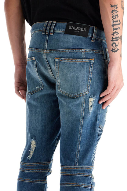 Slim Fit Biker Jeans For  - Blue