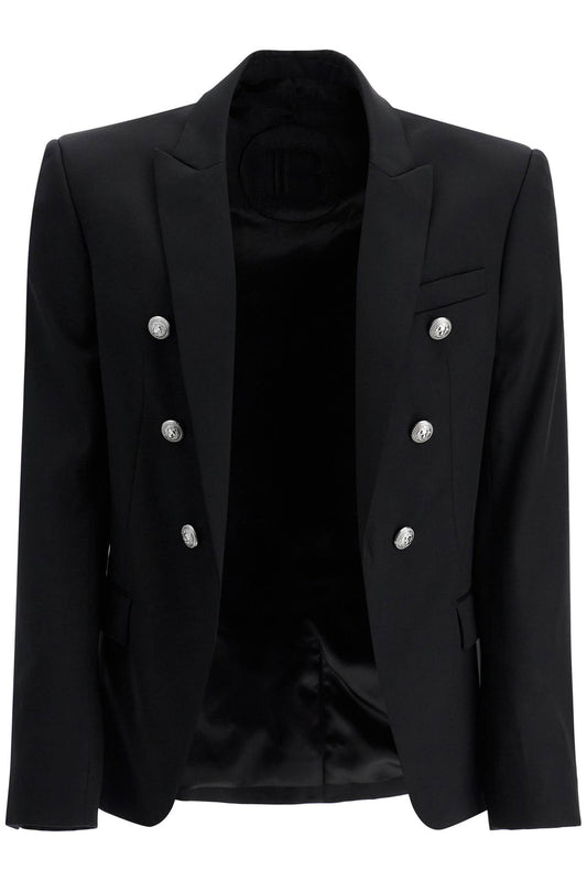 Six-button Wool Jacket  - Black