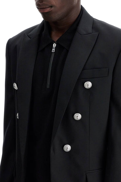 Six-button Wool Jacket  - Black