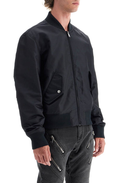 Lightweight Bomber Jacket With Embroidery  - Black