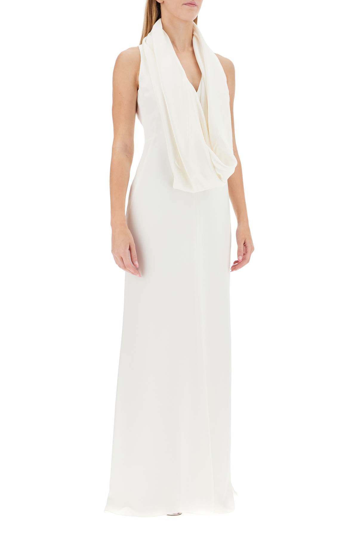 Maxi Silk Crãªpe De Chine Dress  - White