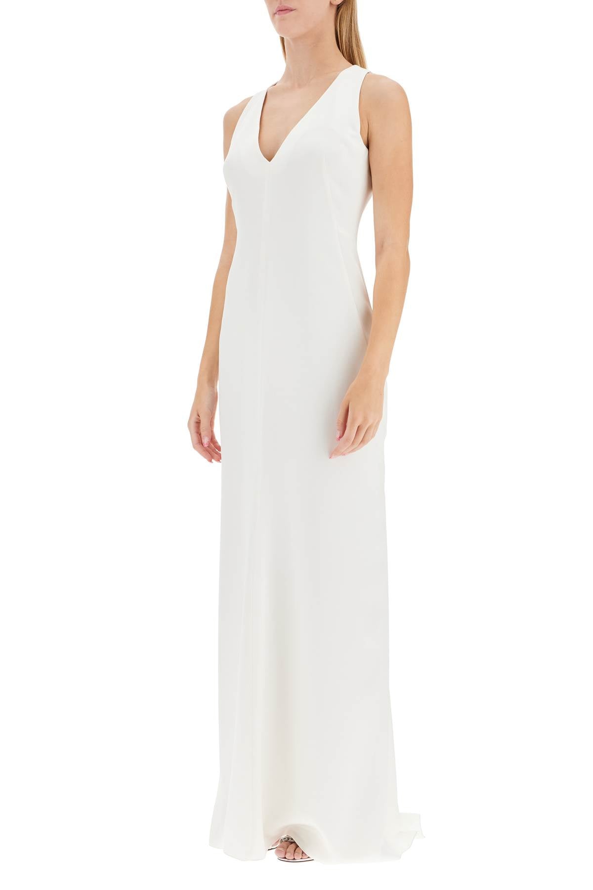 Maxi Silk Crãªpe De Chine Dress  - White