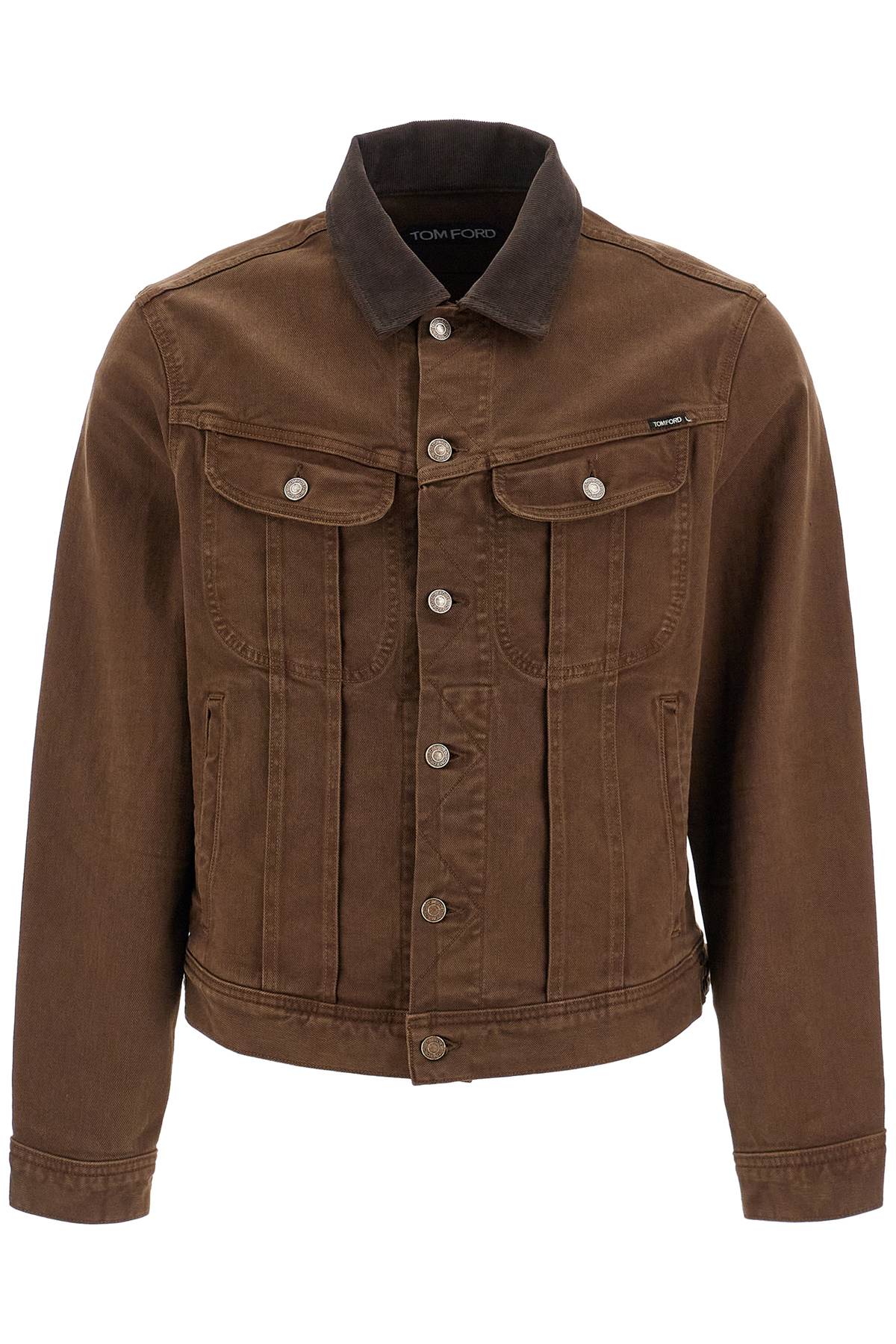 Regular Fit Denim Jacket  - Brown