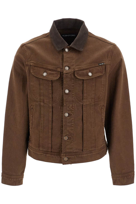 Regular Fit Denim Jacket  - Brown