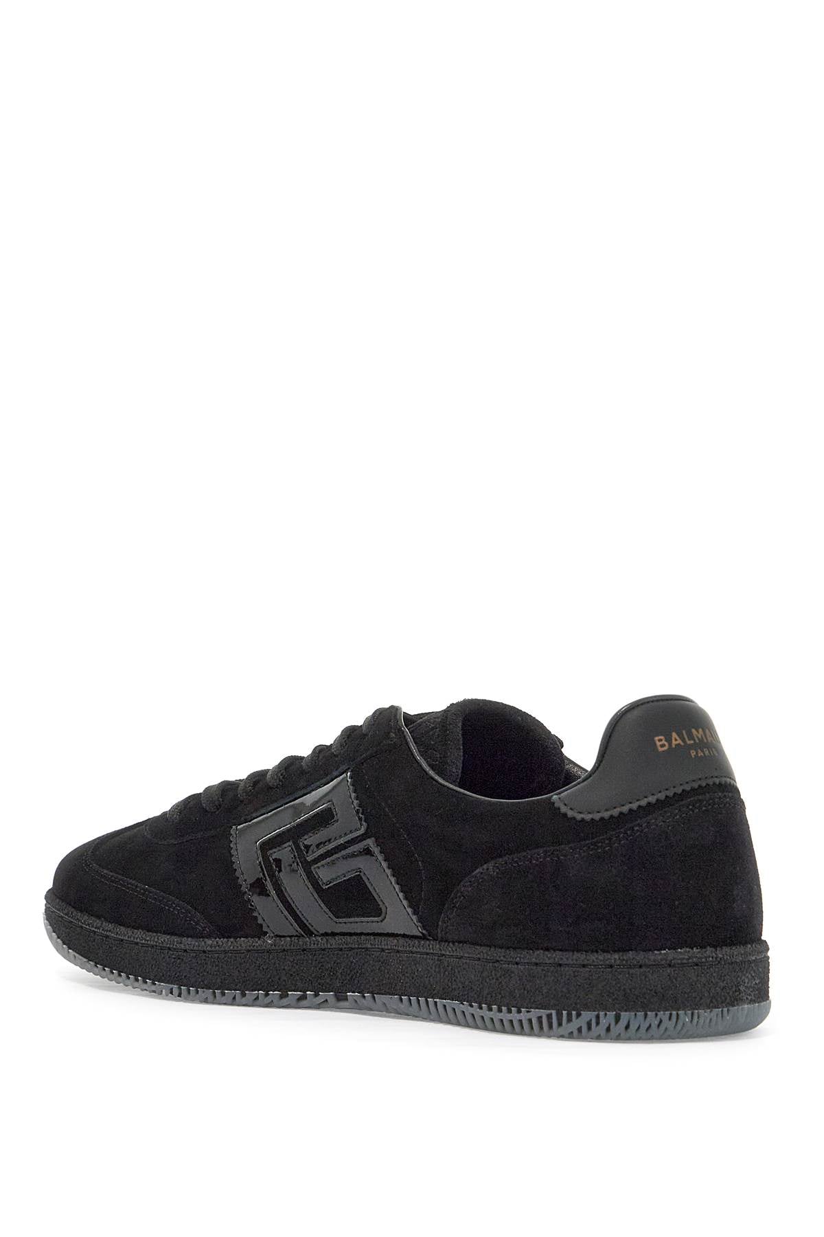 Suede And Patent Leather Swan Sneakers In  - Black