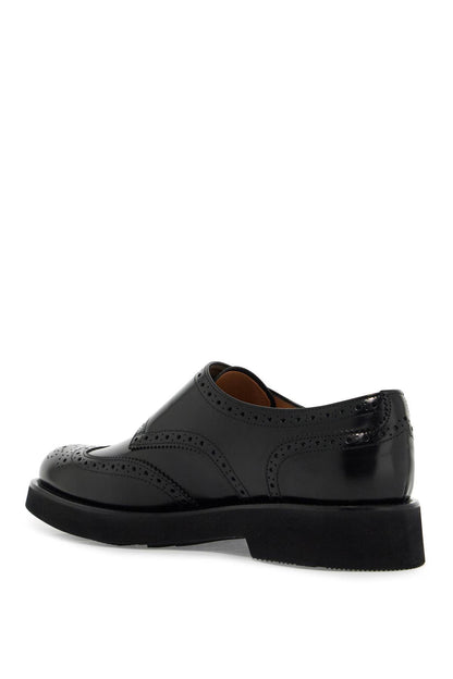 Monk Strap Wool Shoes  - Black