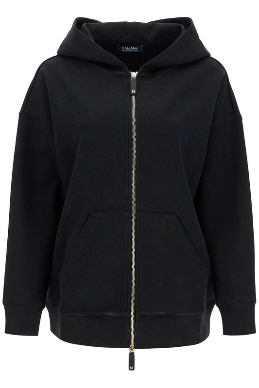 Oversized Hoodie With Double Hood  - Black