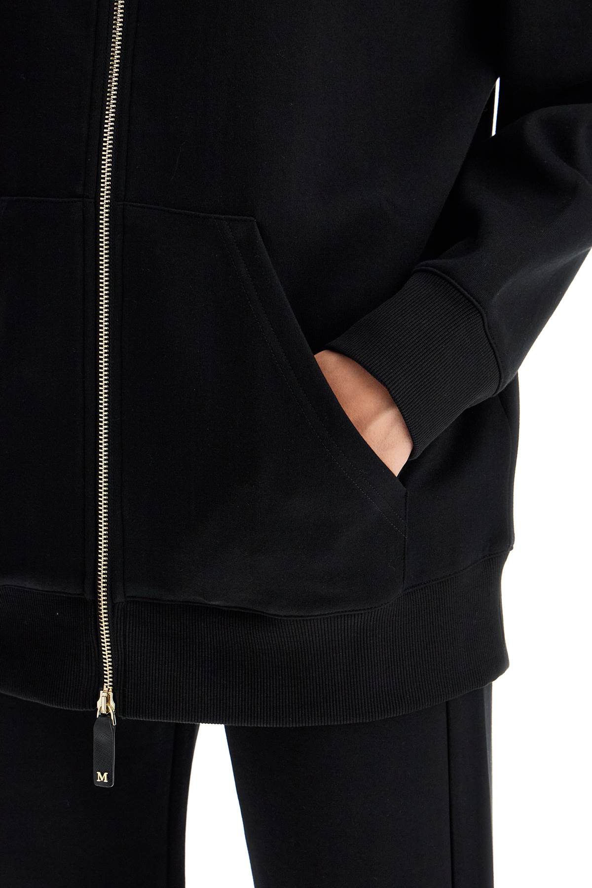 Oversized Hoodie With Double Hood  - Black