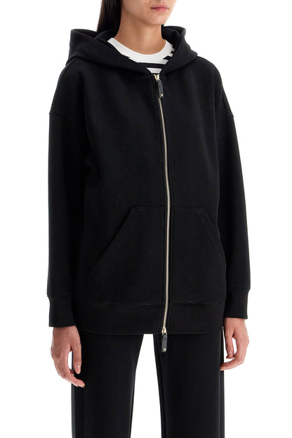 Oversized Hoodie With Double Hood  - Black