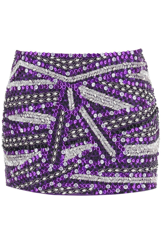 Miniskirt With Appliques  - Purple