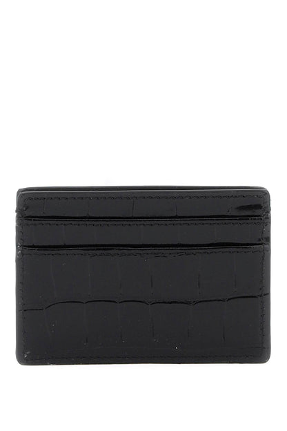 Medusa Biggie Croco-embossed Cardholder  - Black