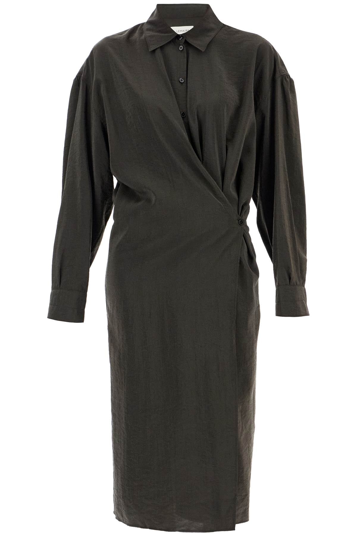 Asymmetric Shirt Dress  - Marrone