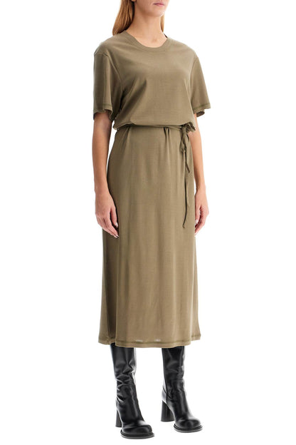 Midi T-shirt Style Dress  - Khaki