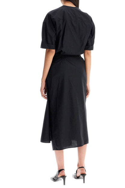 Asymmetric Button-down Chemisier  - Black