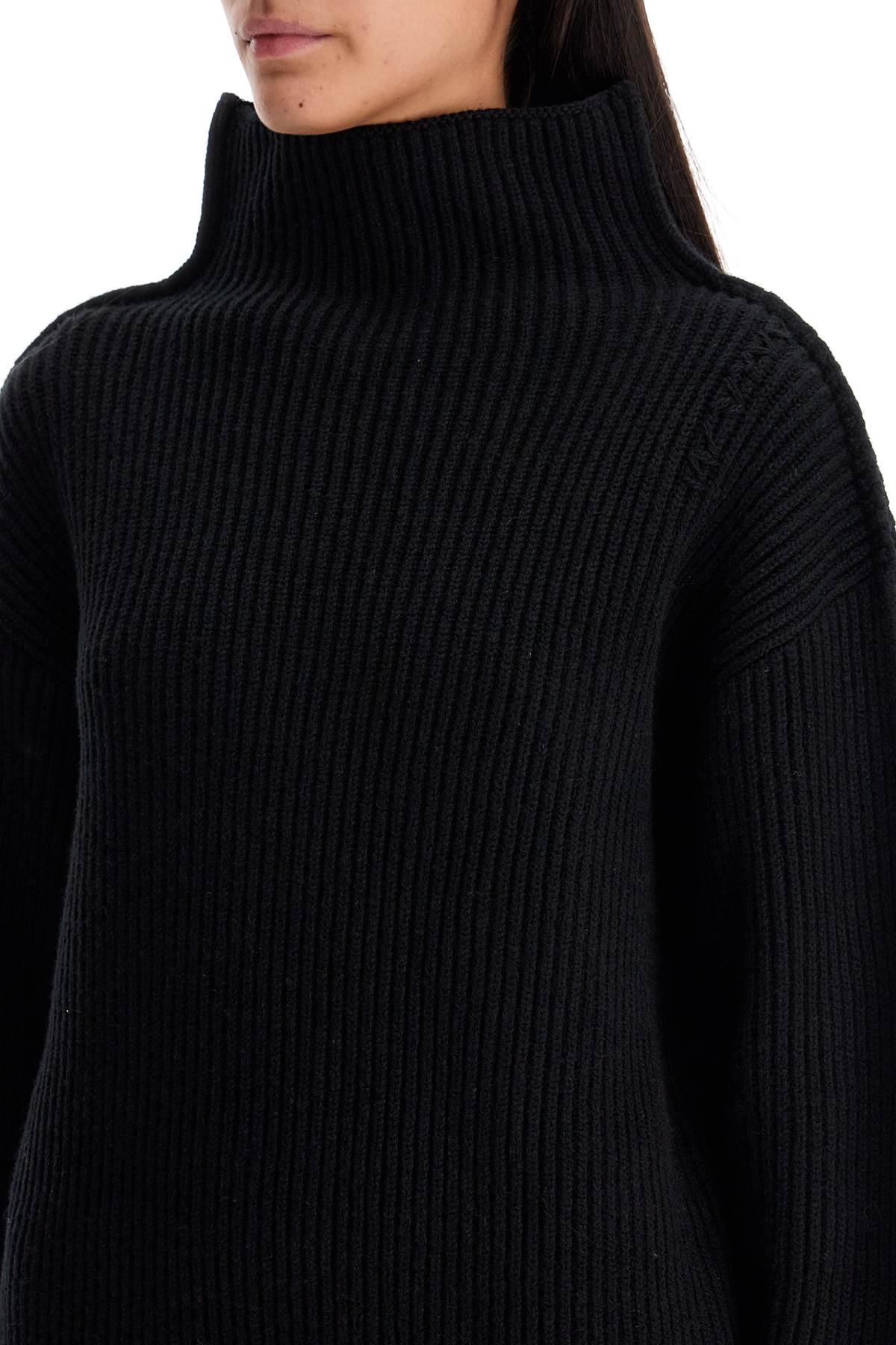 'oversized High-neck Pul  - Black