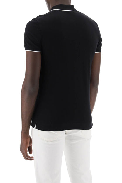 Slim Fit Polo Shirt In Stretch Cotton  - Black