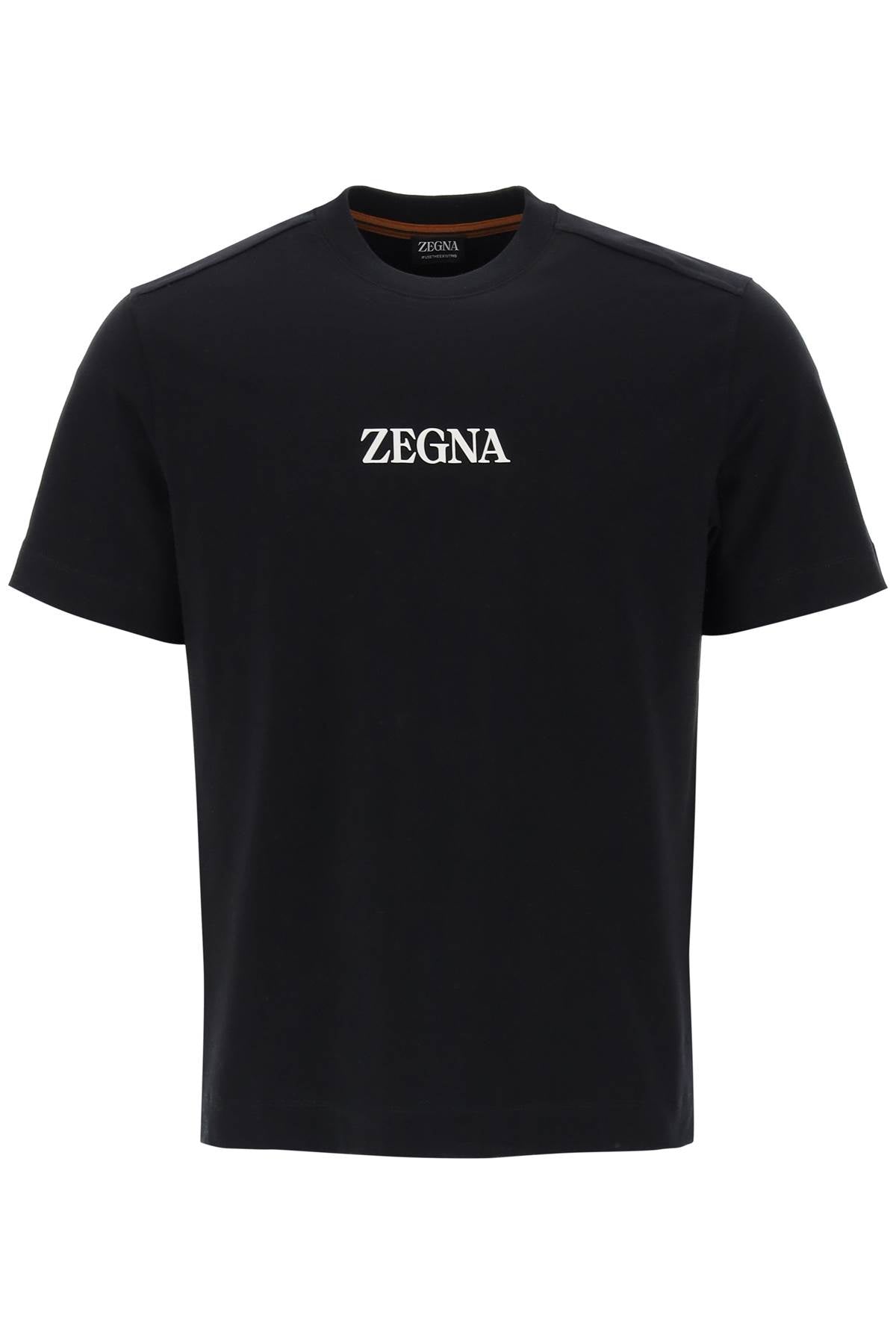 T-shirt With Rubberized Logo  - Black